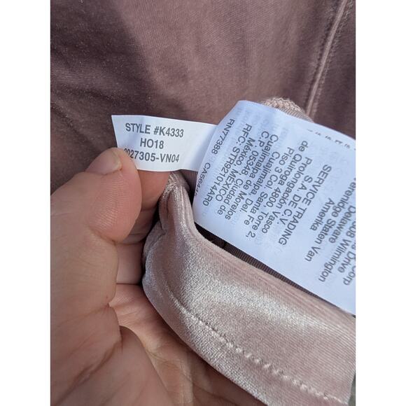 Madewell Pink Velvet Dress Size XS Balloon Long Sleeve Velour V-Neck Shift Soft - Picture 6 of 7